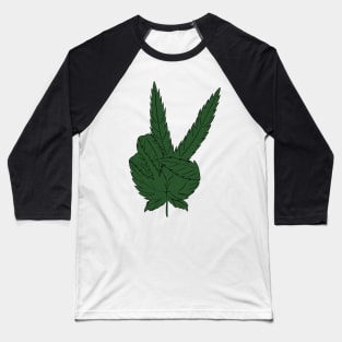 Marijuana Peace Sign Baseball T-Shirt